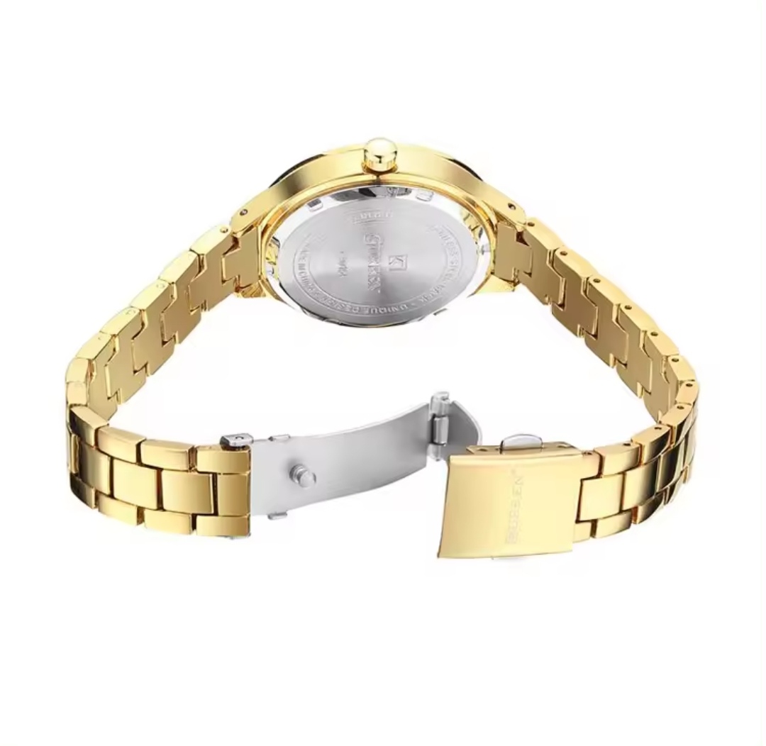 Curren 9015 Ladies Chain Watch- Golden Dial- Golden Bezel- Golden Chain- TF Code CR588CF_img_4