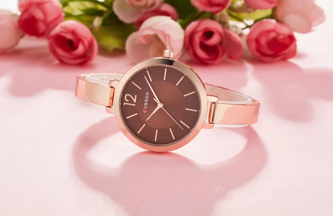 Curren 9012 Ladies Chain Watch- Coffee Dial- Rose Golden Bezel- Rose Golden Bracelet+Chain- TF Code CR672CF_img_2