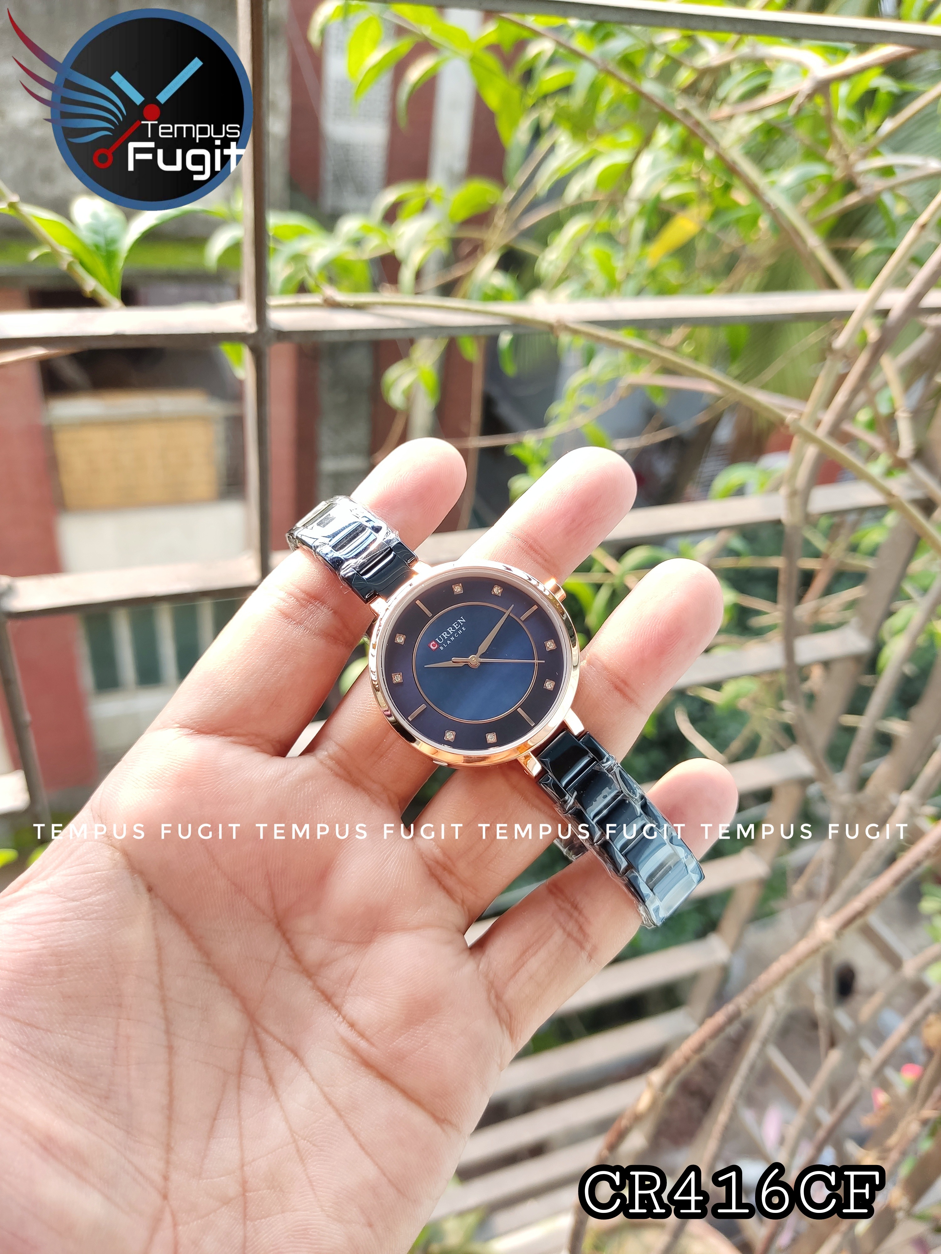 Curren 9051 Ladies Chain Watch- Blue Dial- Rose Golden Bezel- Blue Chain- TF Code CR416CF_img_5