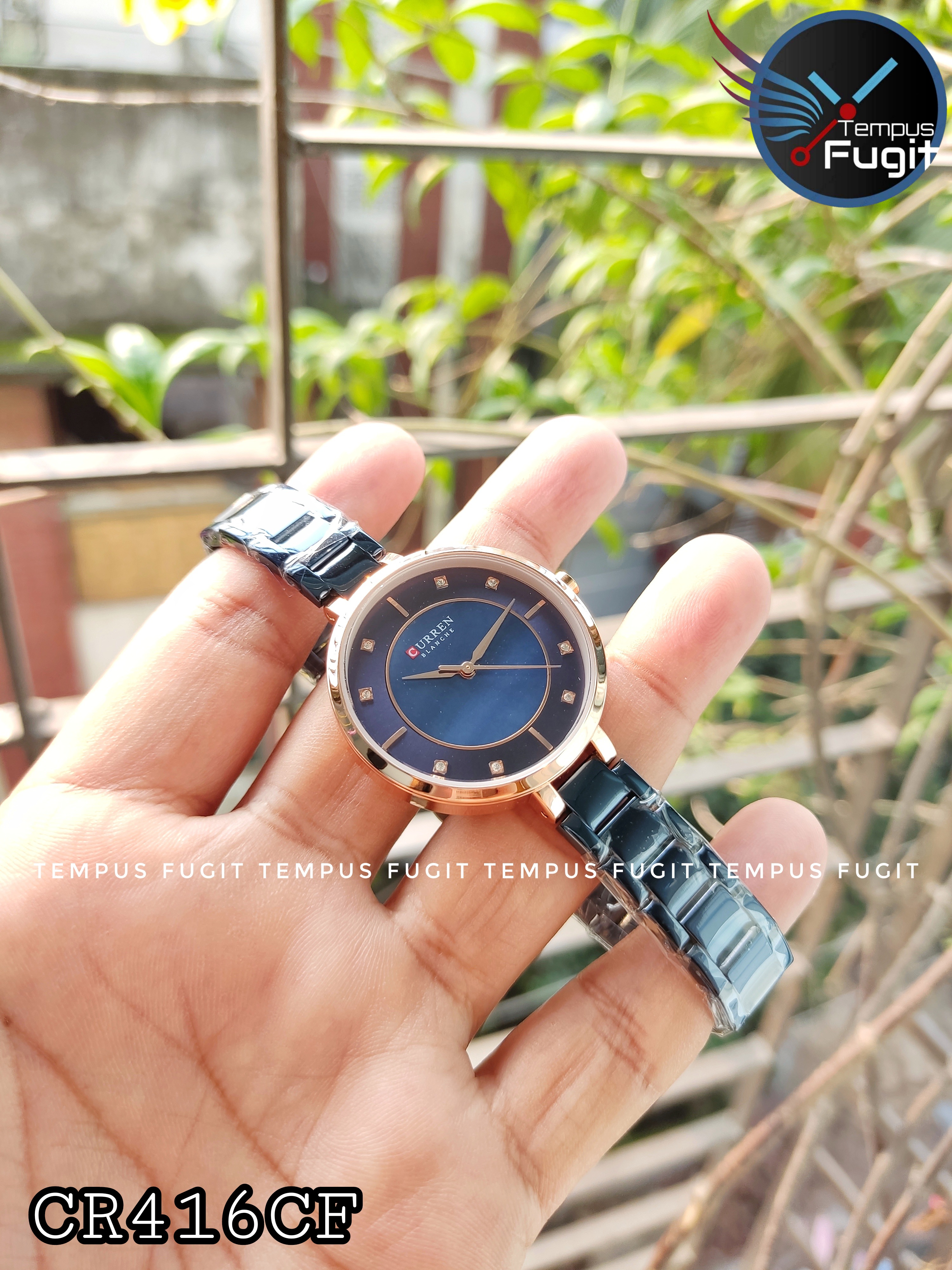 Curren 9051 Ladies Chain Watch- Blue Dial- Rose Golden Bezel- Blue Chain- TF Code CR416CF_img_6