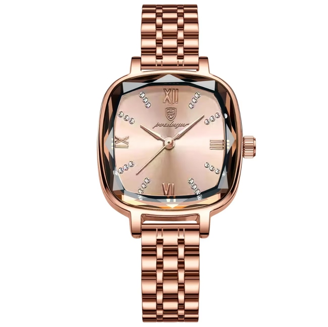 Poedagar 712 Ladies Chain Watch- Rose Golden Dial- Rose Golden Bezel- Rose Golden Chain- TF Code PD863CF_img_0