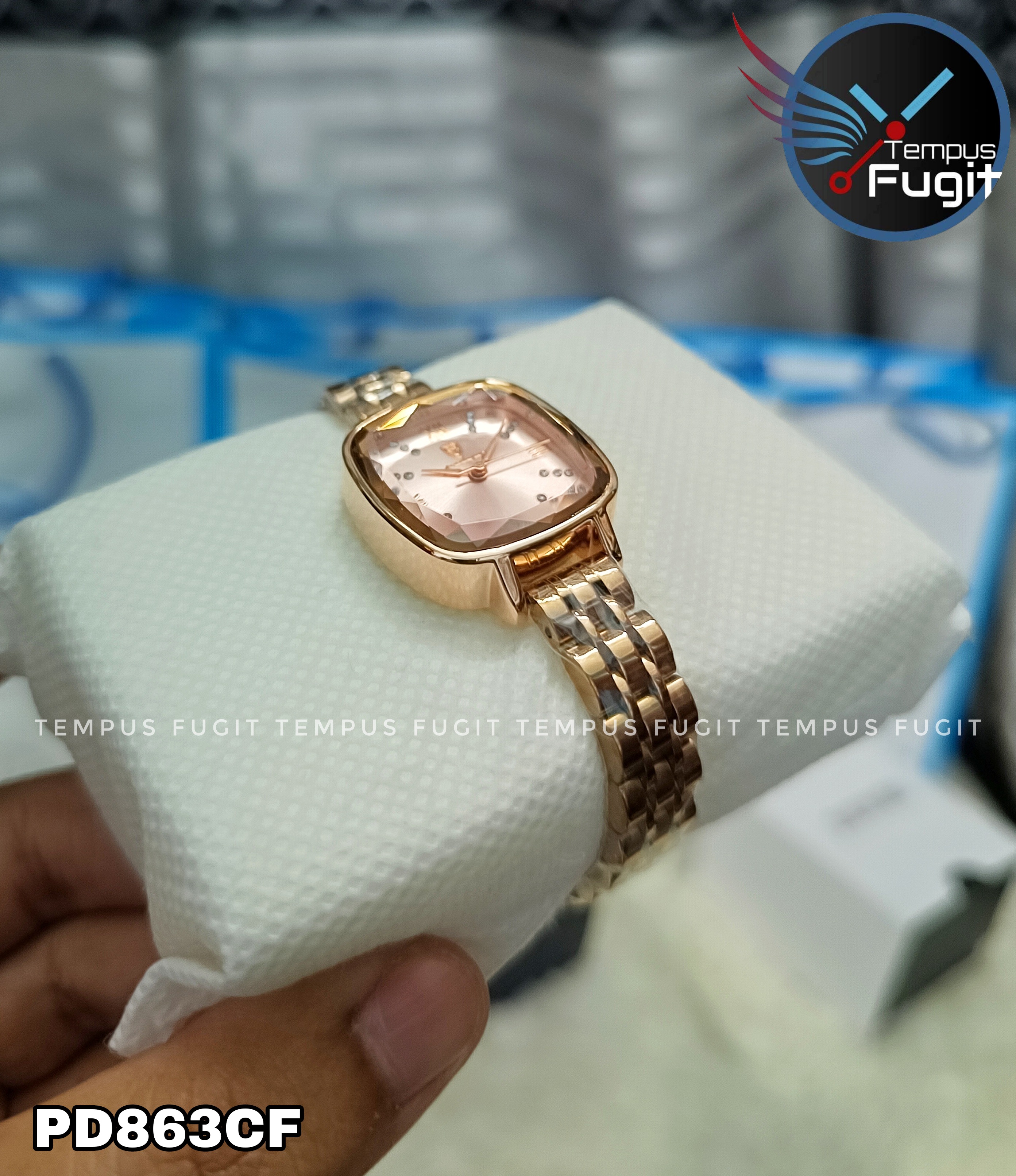 Poedagar 712 Ladies Chain Watch- Rose Golden Dial- Rose Golden Bezel- Rose Golden Chain- TF Code PD863CF_img_3