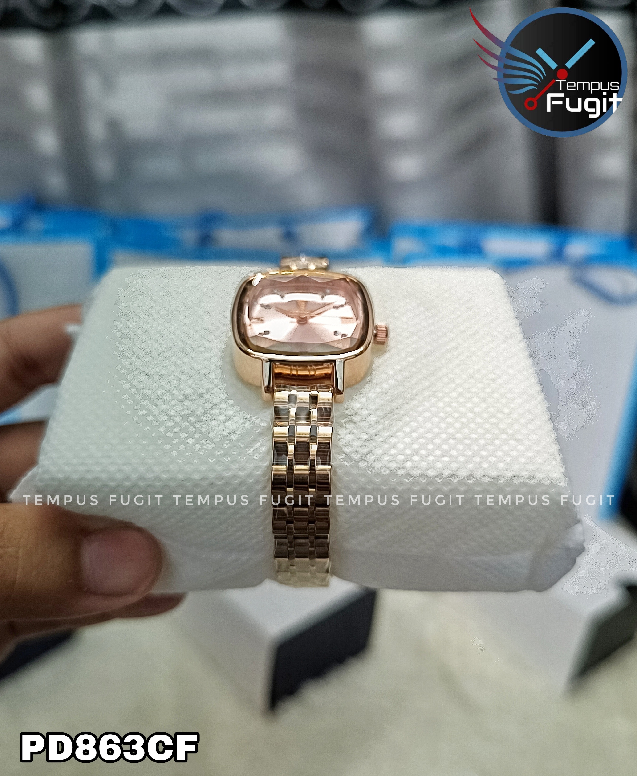 Poedagar 712 Ladies Chain Watch- Rose Golden Dial- Rose Golden Bezel- Rose Golden Chain- TF Code PD863CF_img_4
