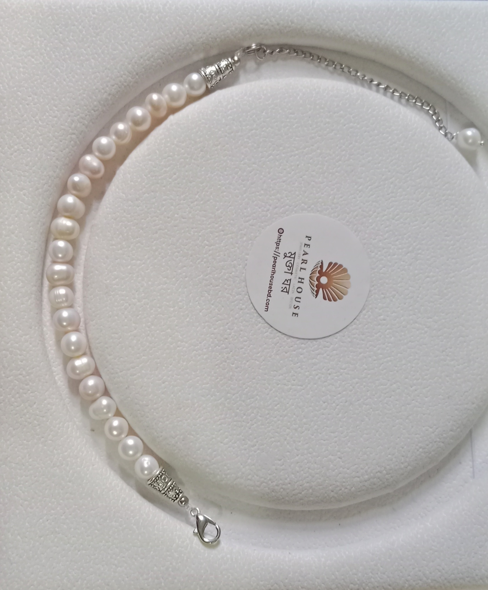White Round pearl Adjustable Bracelet_img_1