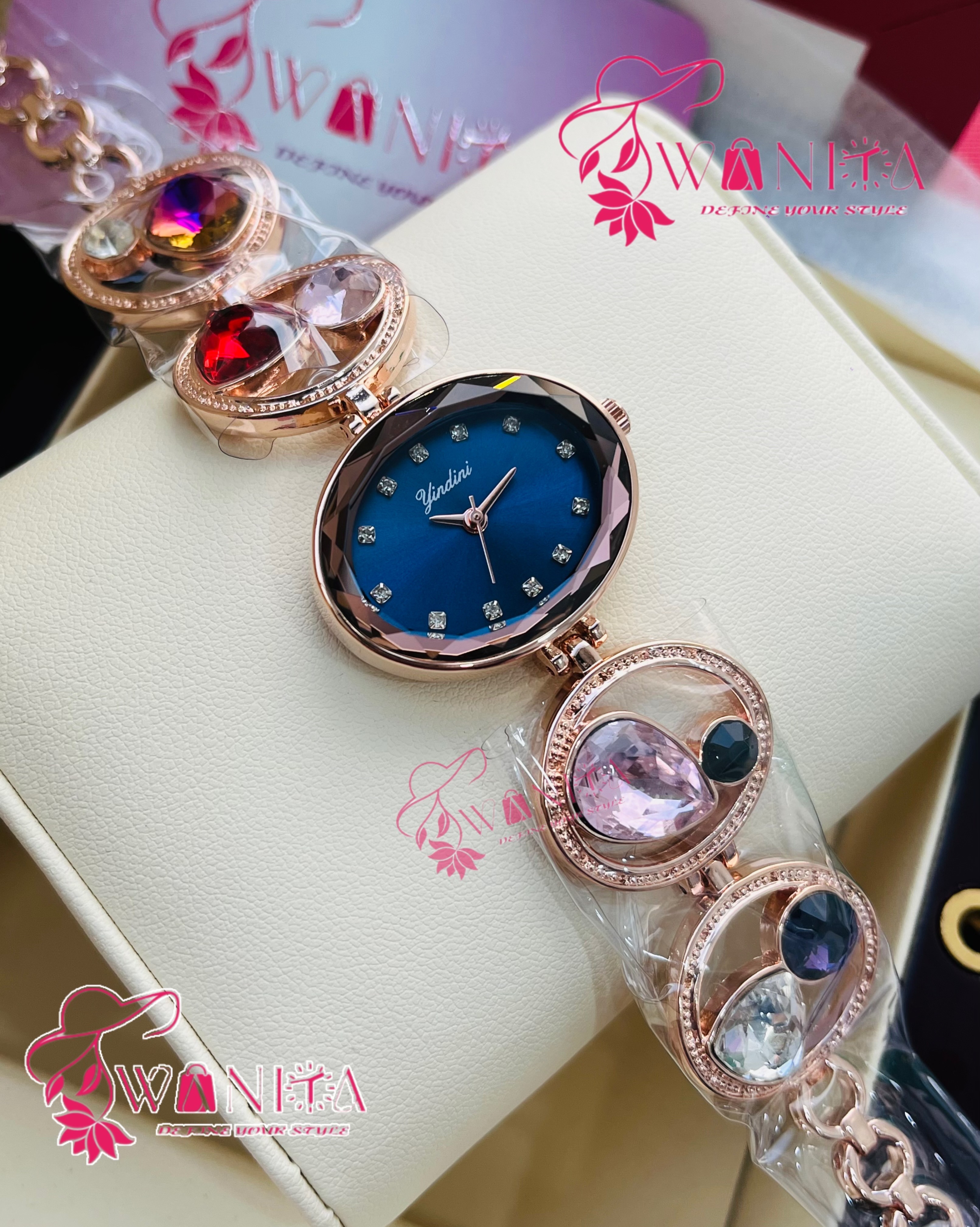 Ladies Original Royal Blue Stone Watch
