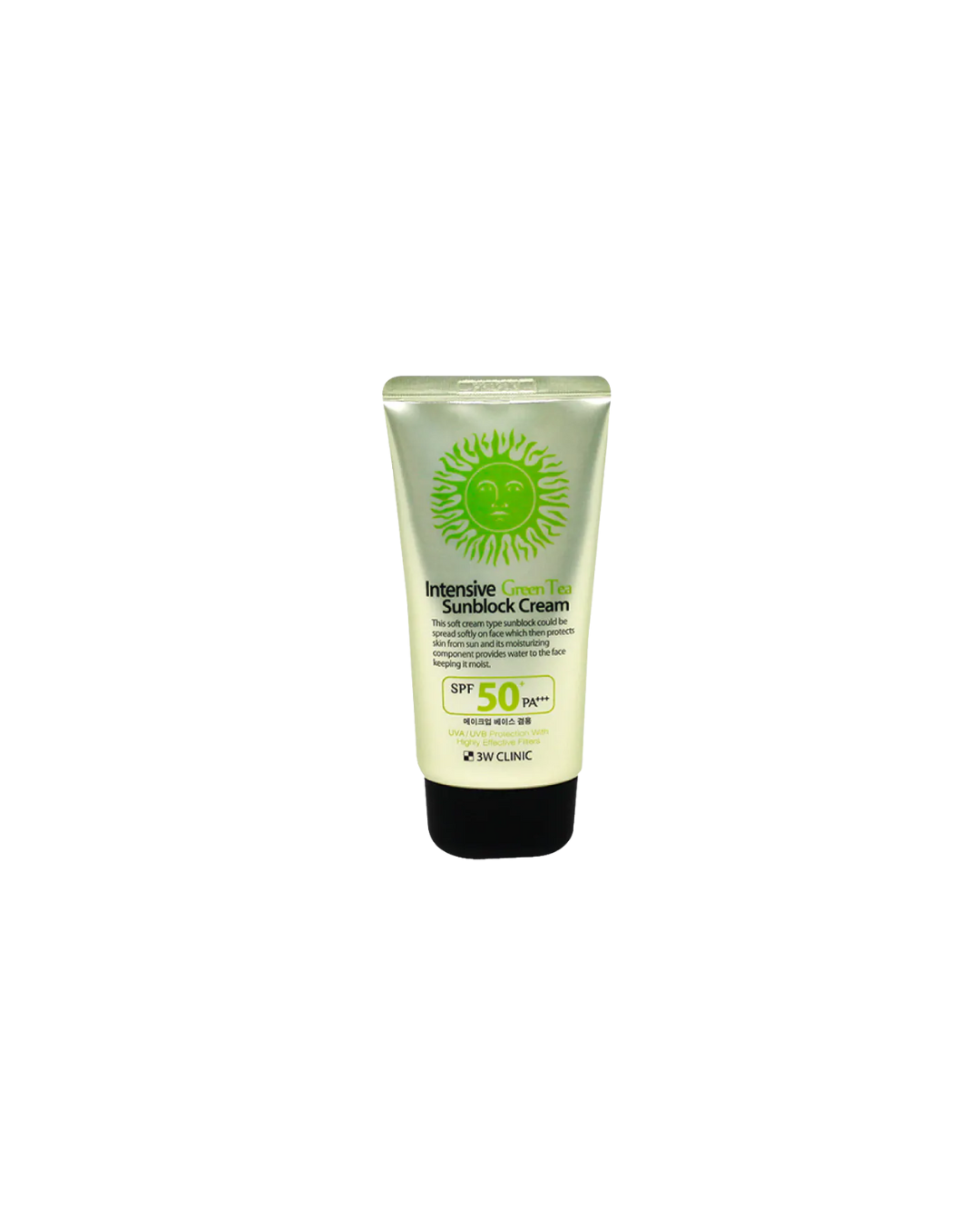 3W CLINIC Intensive Green Tea Sunblock Cream SPF 50+PA+++ 70ML_img_1