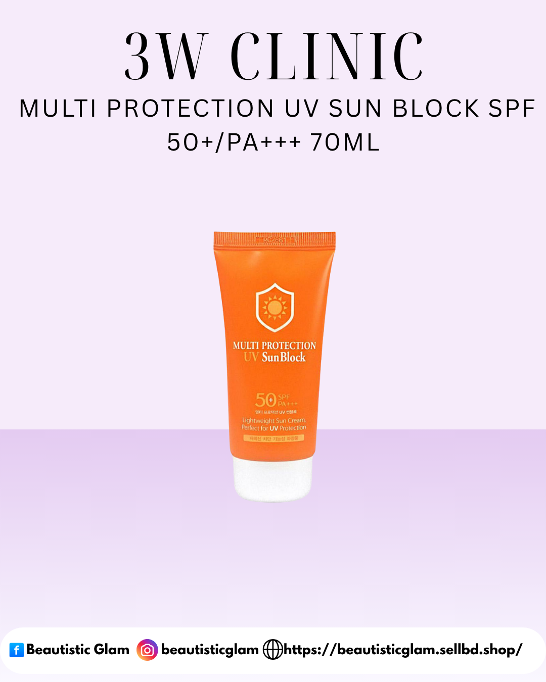 3W CLINIC Multi Protection UV Sun Block SPF 50+/PA+++ 70ml