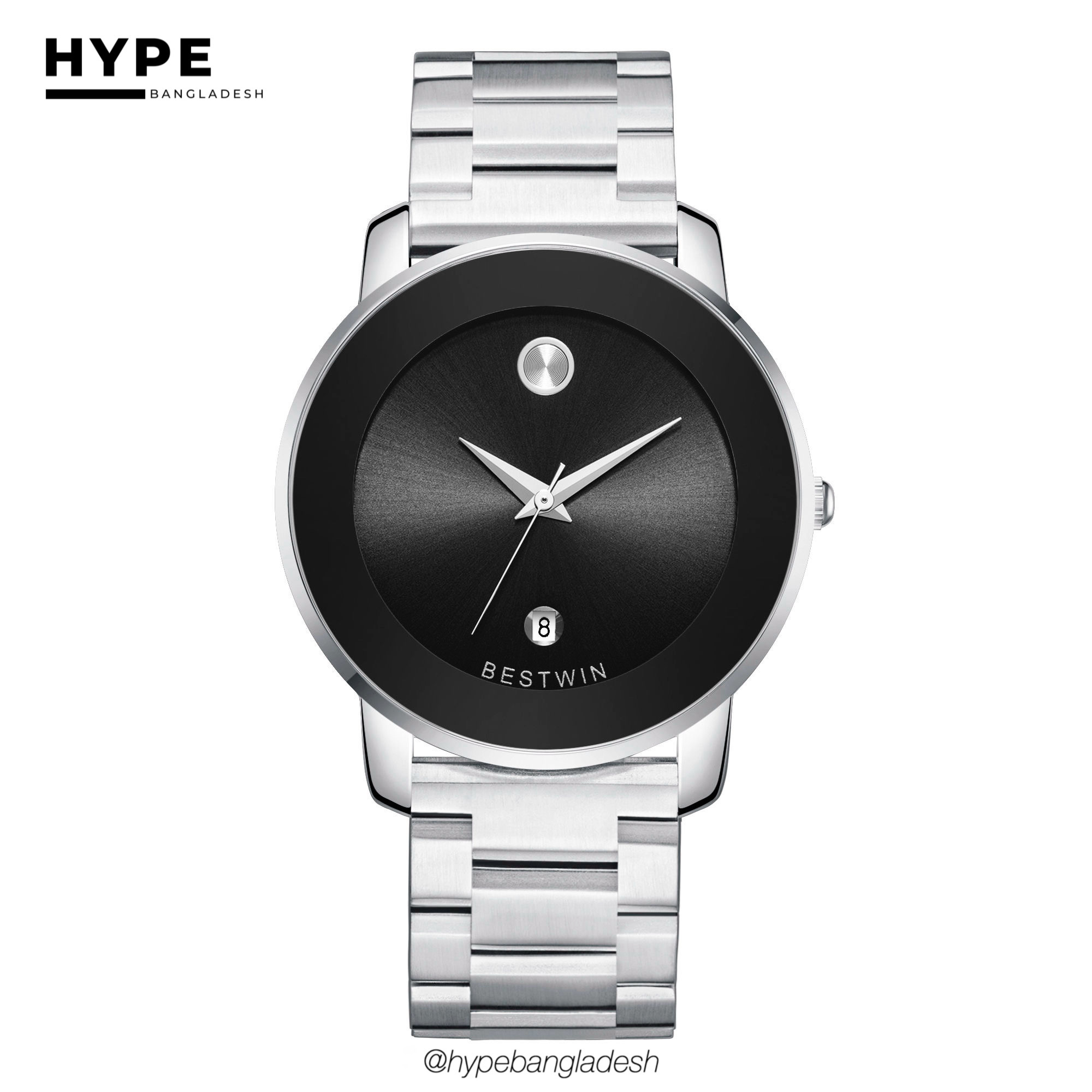 Bestwin BW163 Stainless Steel Watch (Silver-Black)_img_5