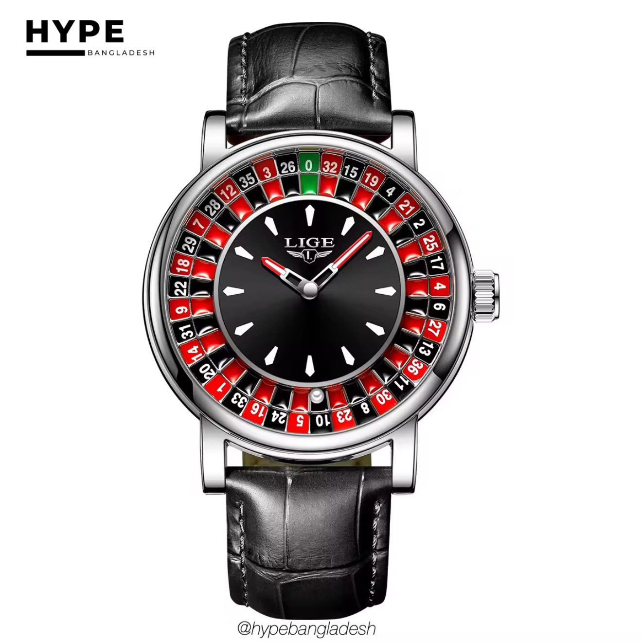 LIGE LG89161 Casino Dial Watch For Men (Black Belt)_img_0