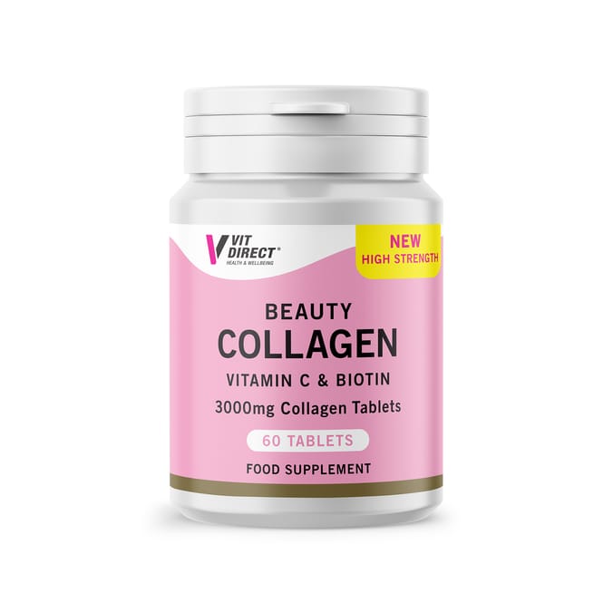 Beauty Collagen Vitamin C & Biotin - 3000 mg Collagen Tablets 60 pcs - Made in UK