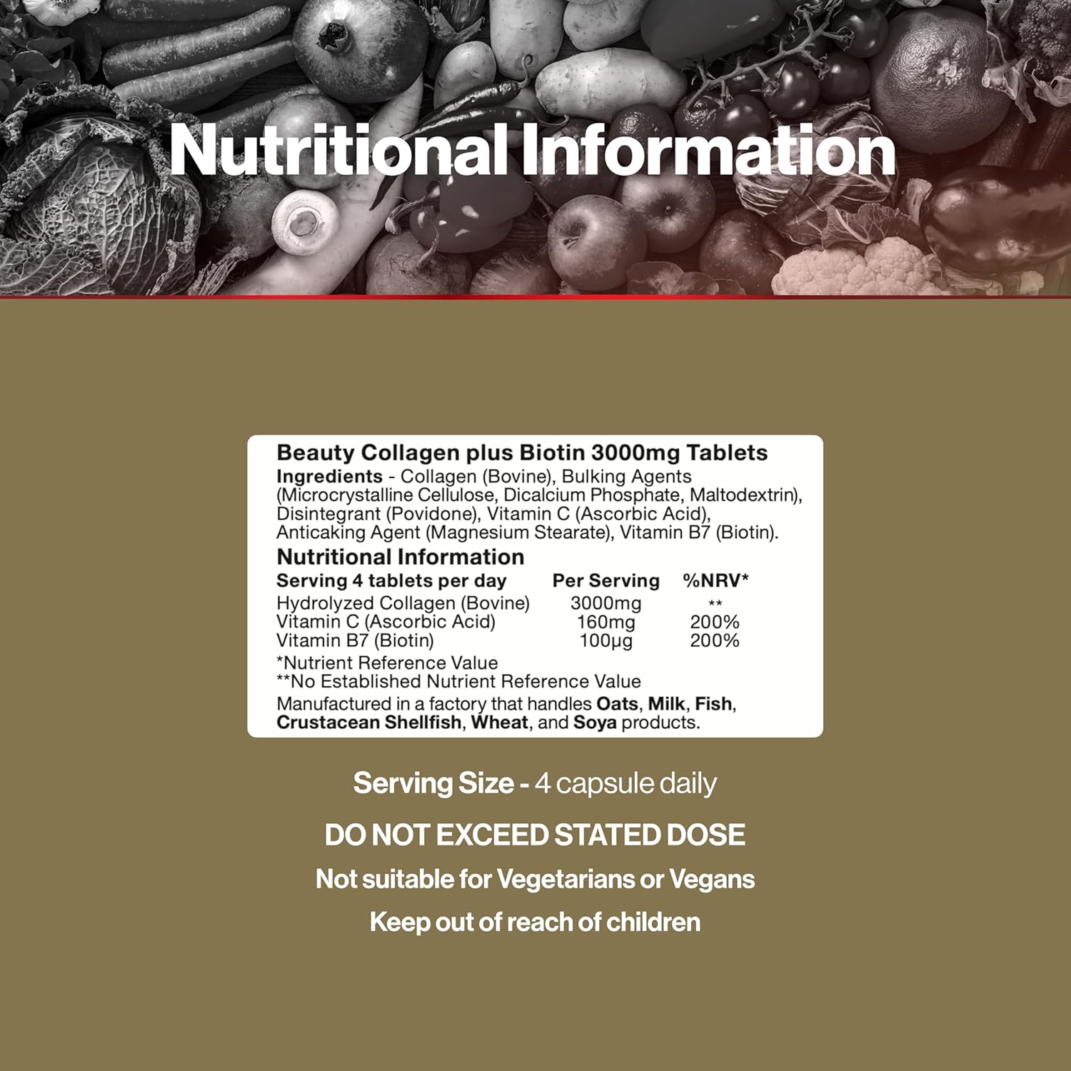 Beauty Collagen Vitamin C & Biotin - 3000 mg Collagen Tablets 60 pcs - Made in UK_img_1