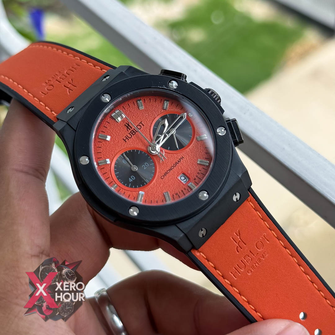 Hublot Classic Fusion Watches Chronograph | Velvet Orange belt -Orange dial