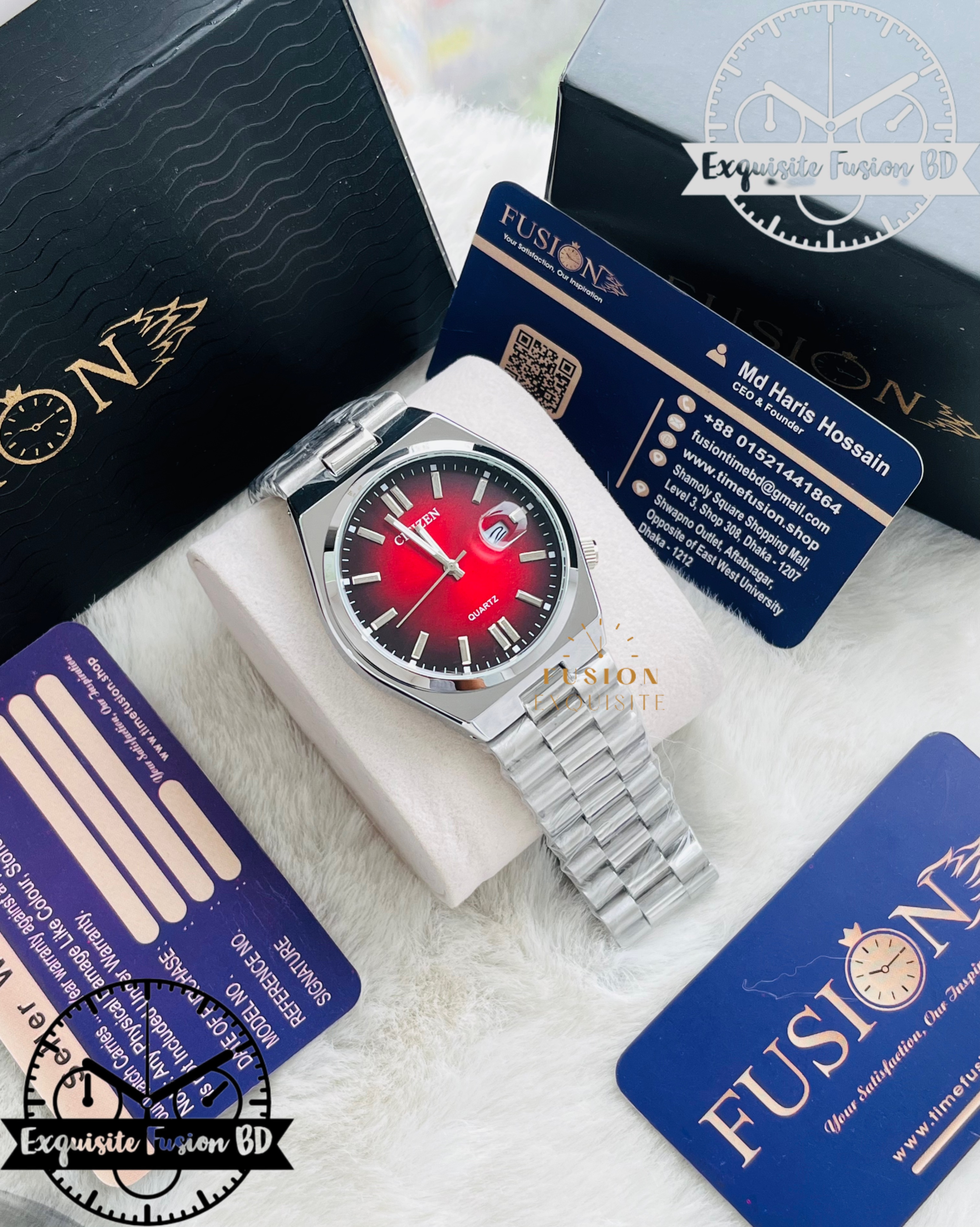 Citizen Tsuyosa Silver Red Dial Watch (AA Grade)