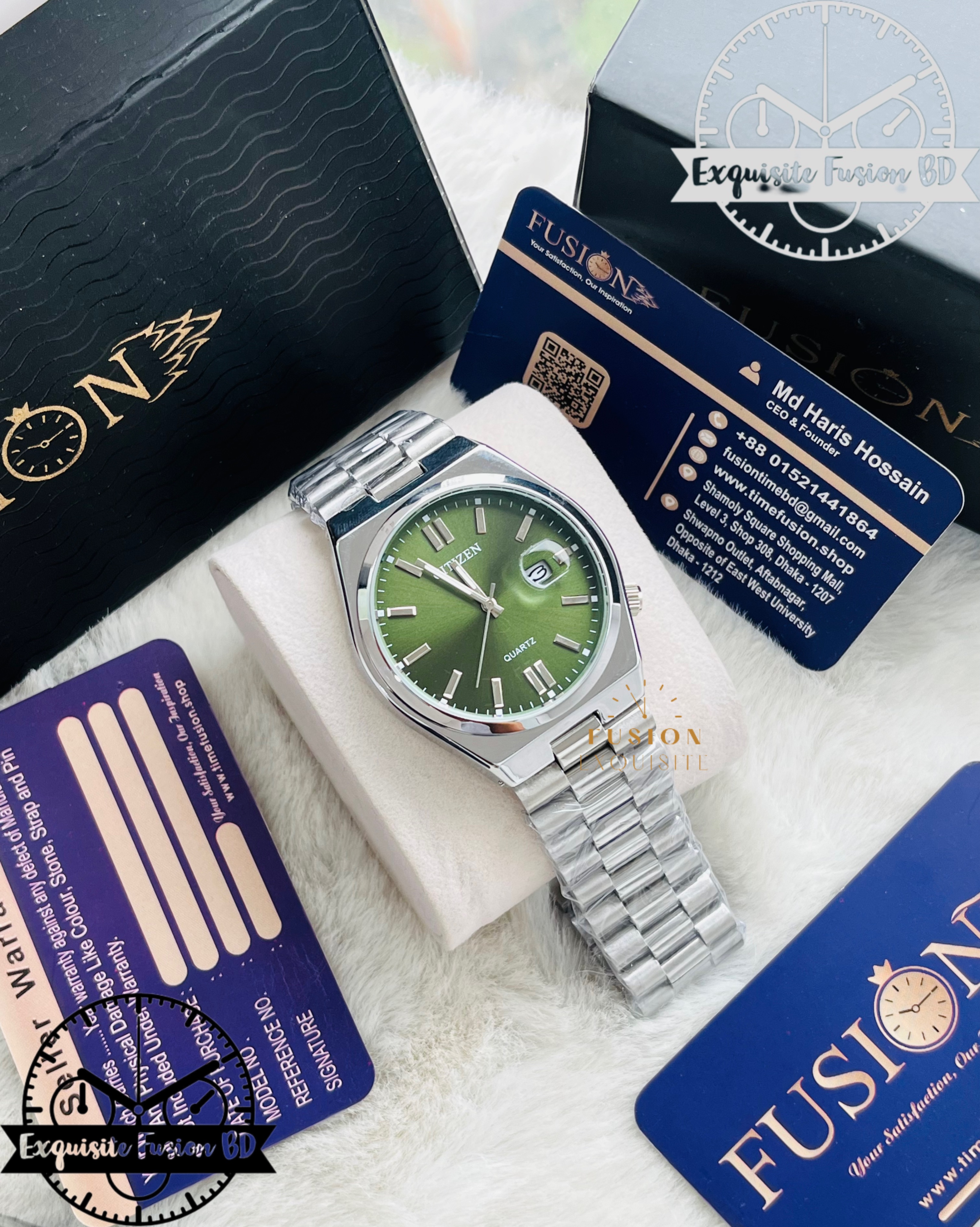 Citizen Tsuyosa Silver Olive Dial Watch (AA Grade)