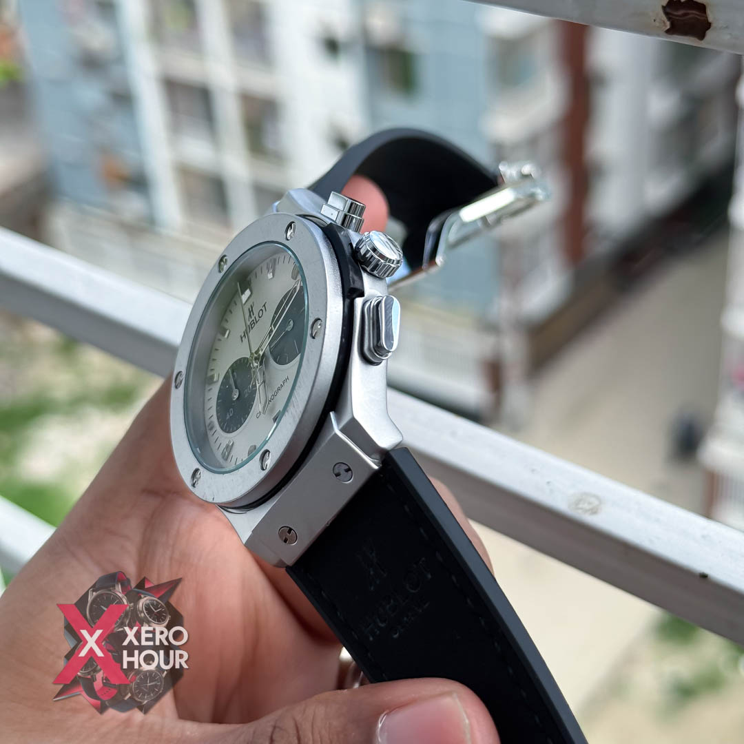 Hublot Classic Fusion Watches Chronograph | Velvet Black belt White Dial_img_2