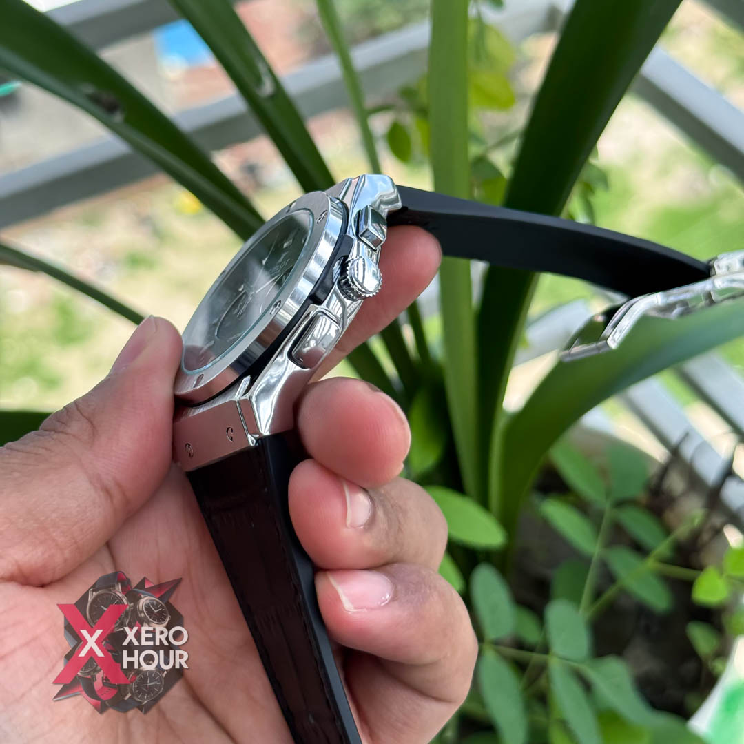 Hublot Classic Fusion Watches Chronograph | Crocodila Balck belt grey-silverdial_img_4