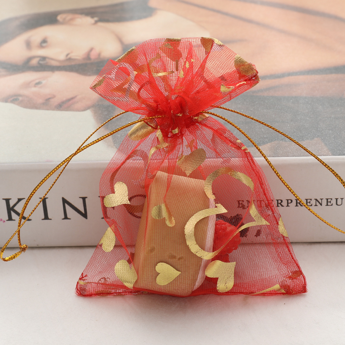 13x18cm Big Size Heart Shaped Gift Pouch bag 5x7inc_img_4