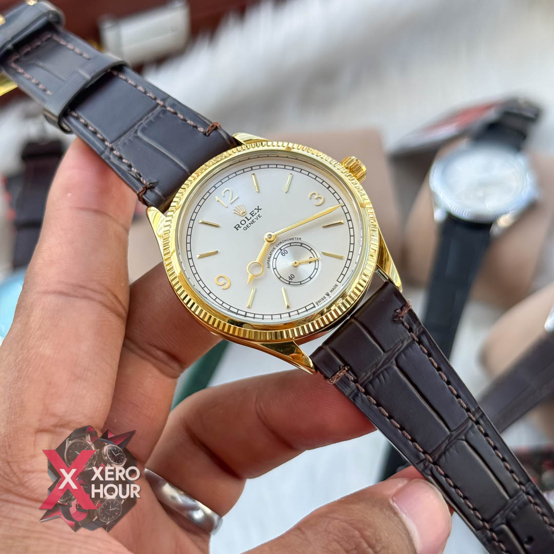 Rolex 1908 Classic style | Brown blet Gold white dial_img_2