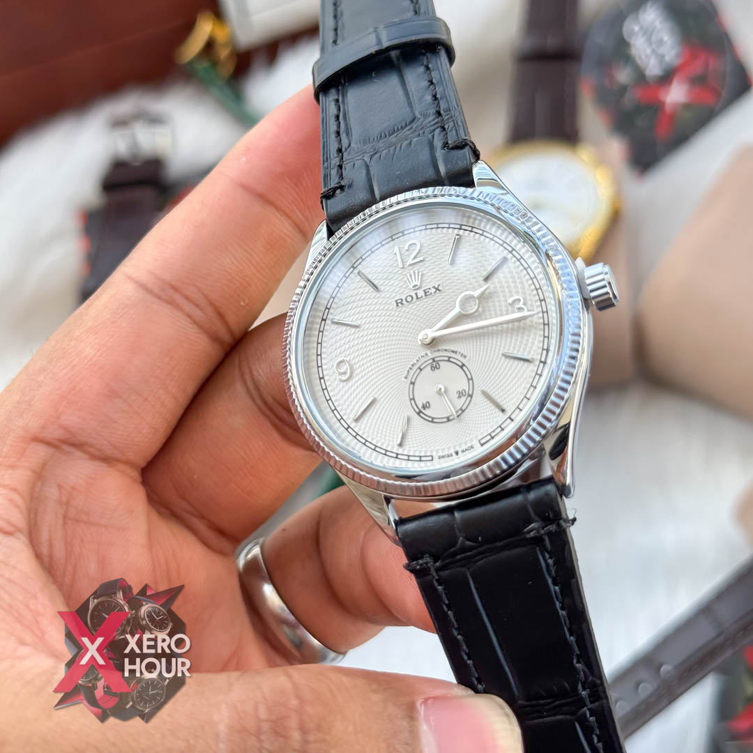 Rolex 1908 Classic series | Black belt silver white dial_img_3