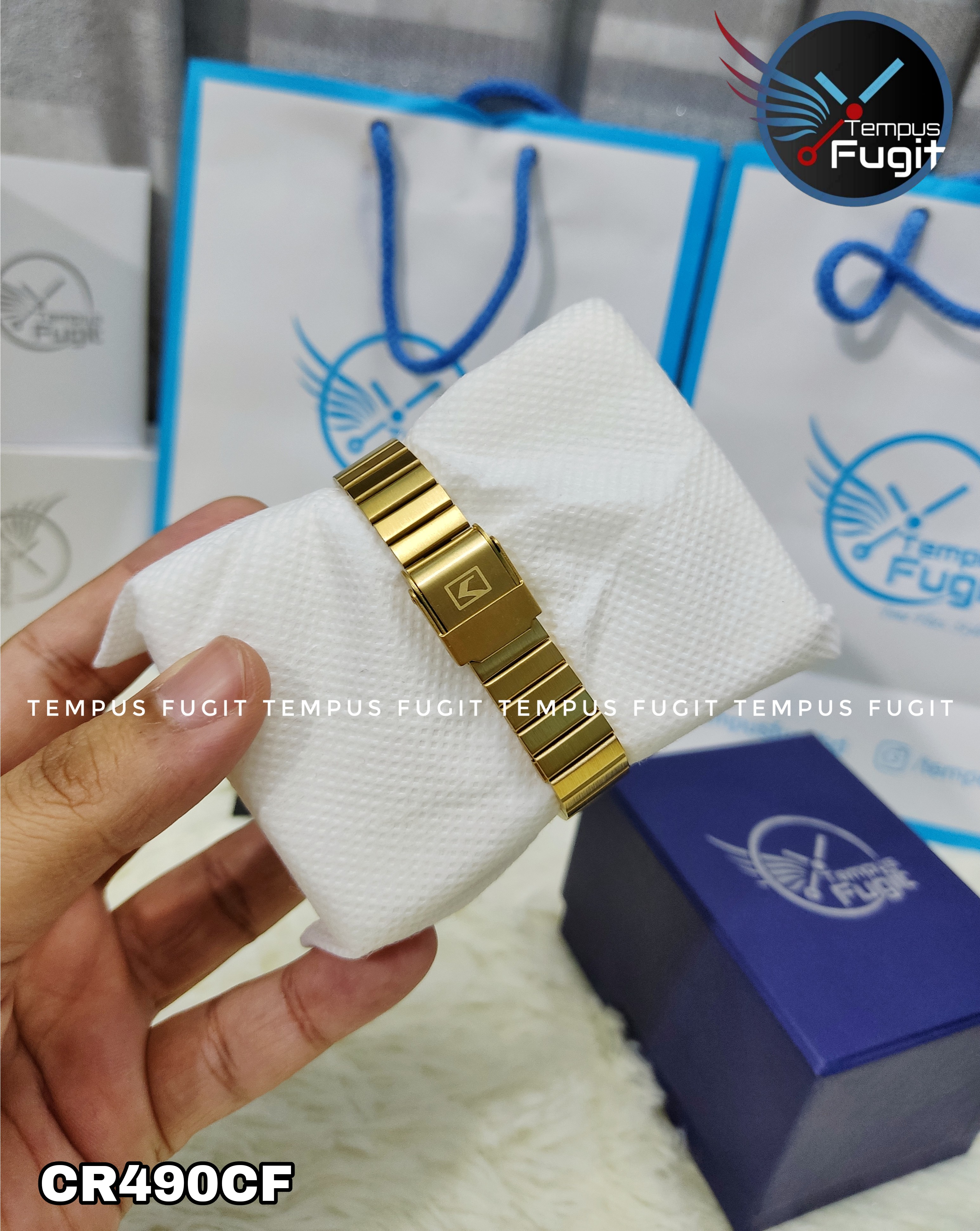 Curren 9081 Ladies Chain Watch- White Dial- Golden Bezel- Golden Chain- TF Code CR490CF_img_7