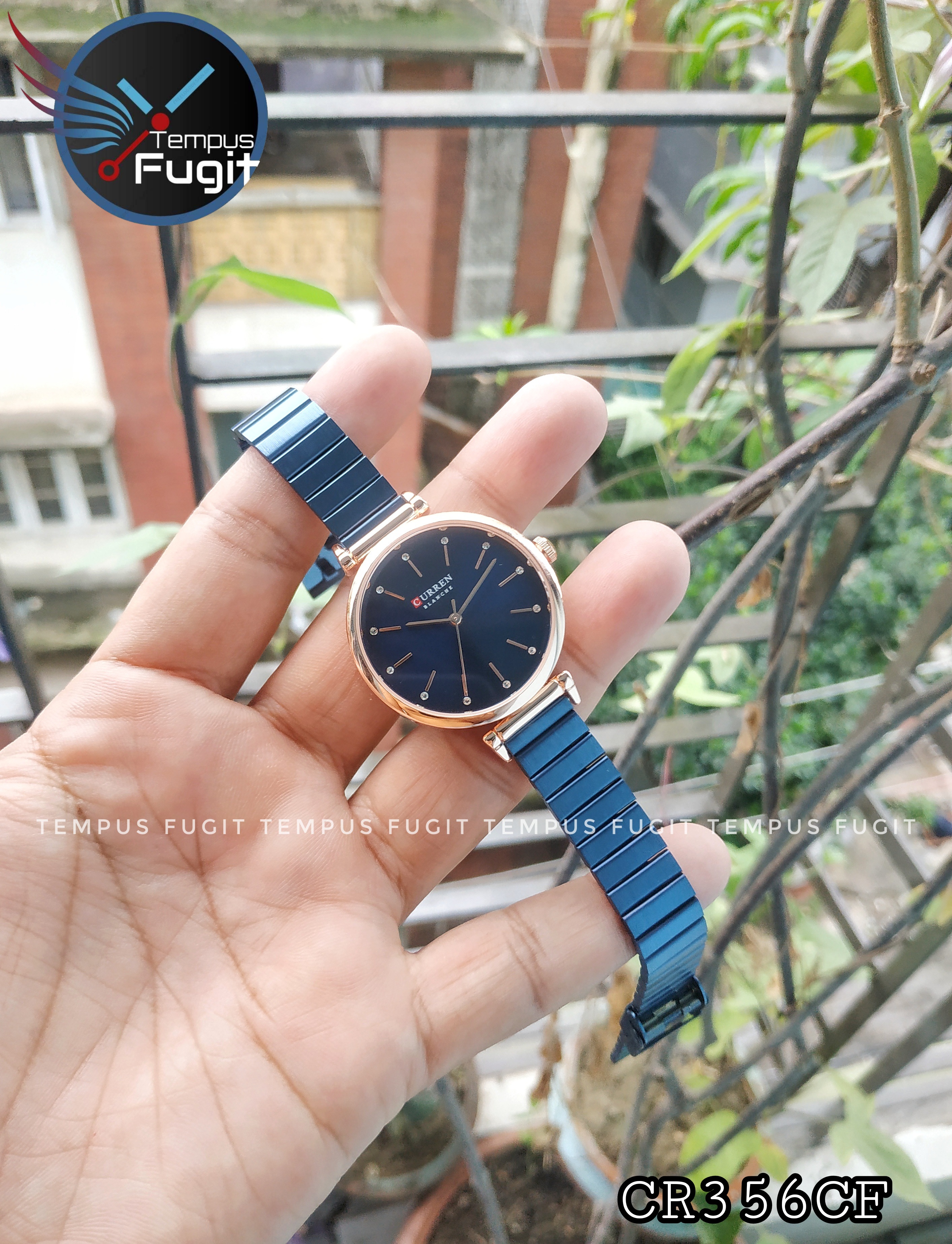 Curren 9081 Ladies Chain Watch- Blue Dial- Rose Golden Bezel- Blue Chain- TF Code CR356CF_img_3