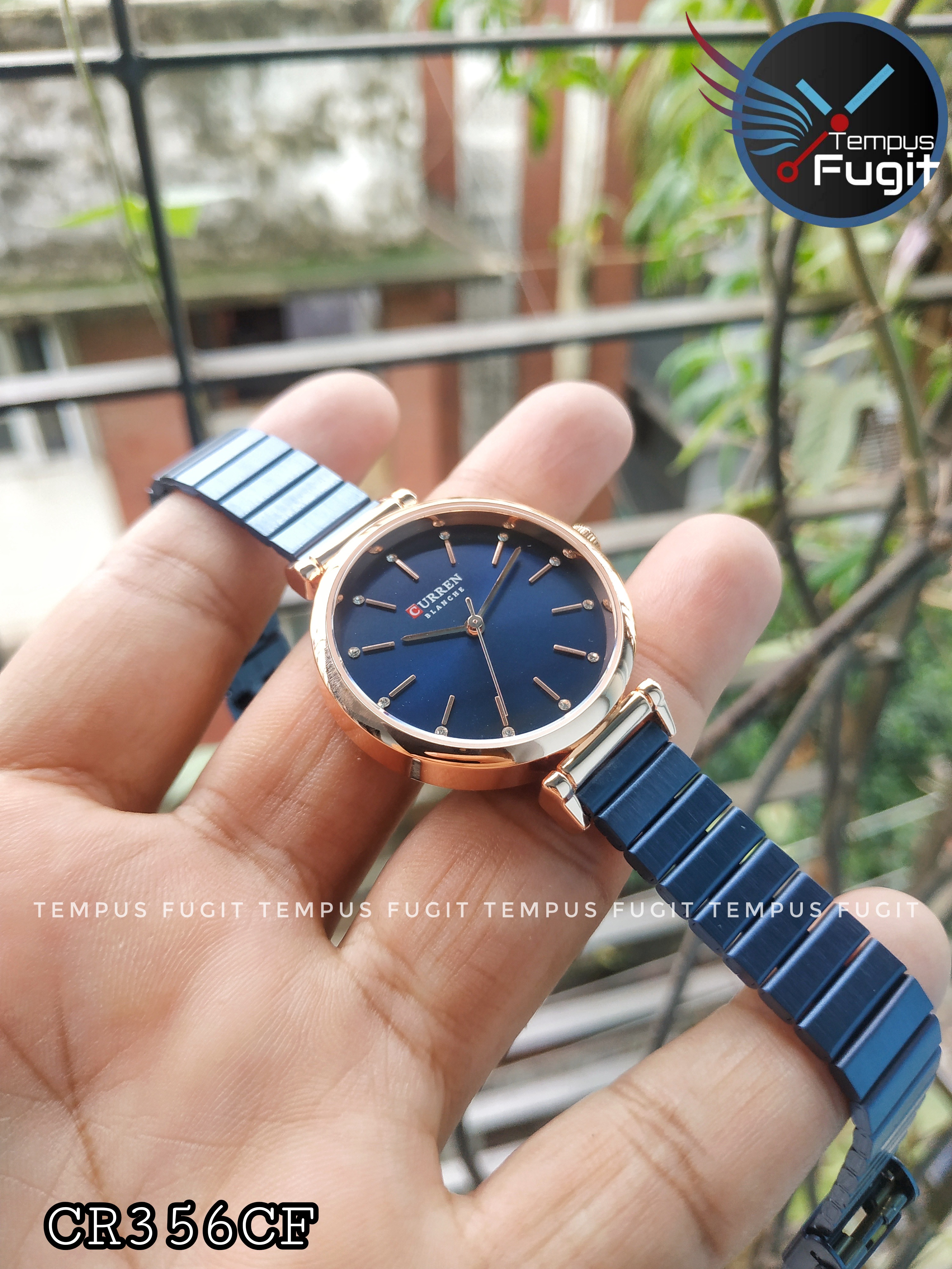 Curren 9081 Ladies Chain Watch- Blue Dial- Rose Golden Bezel- Blue Chain- TF Code CR356CF_img_4