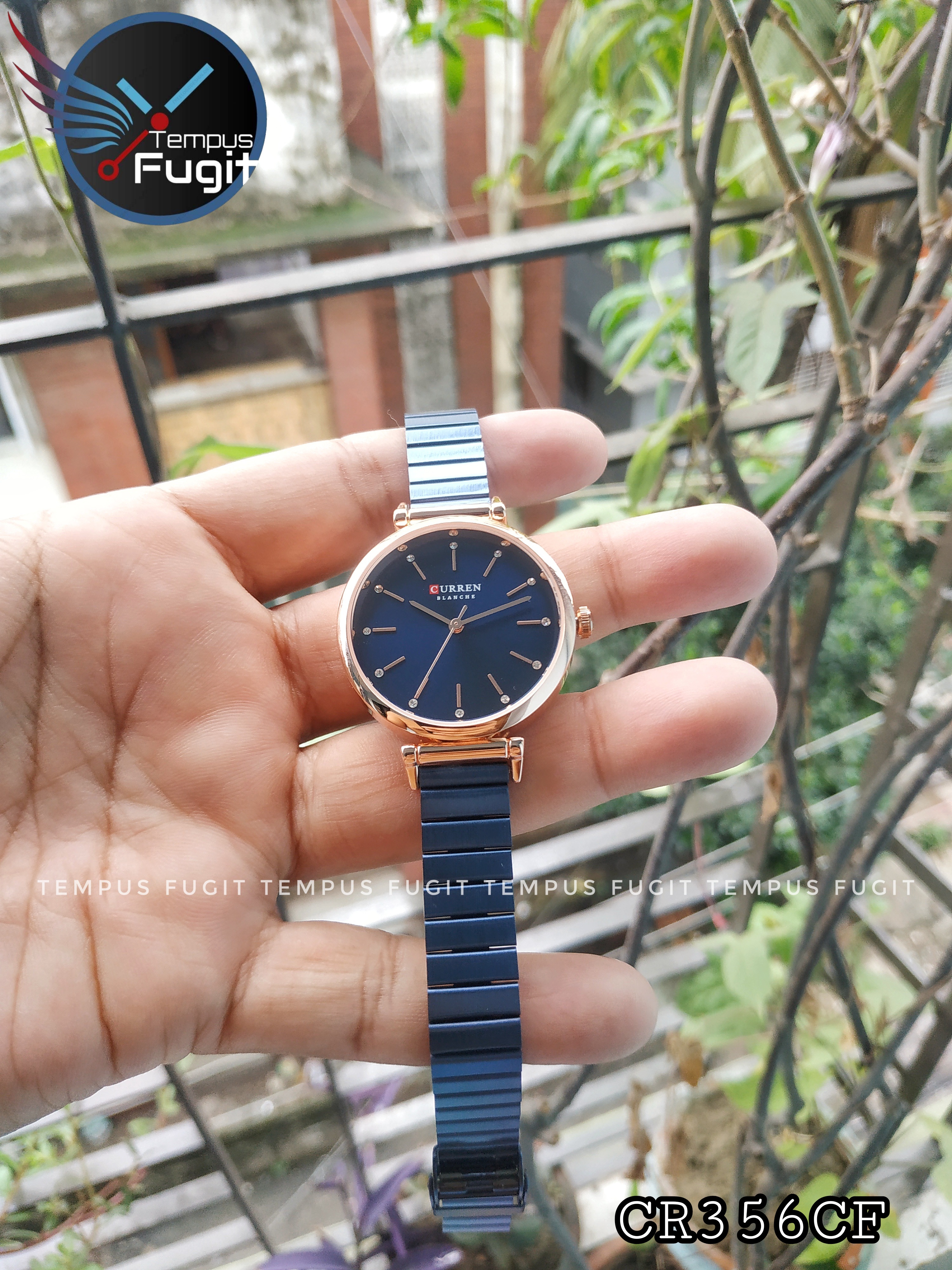 Curren 9081 Ladies Chain Watch- Blue Dial- Rose Golden Bezel- Blue Chain- TF Code CR356CF_img_5