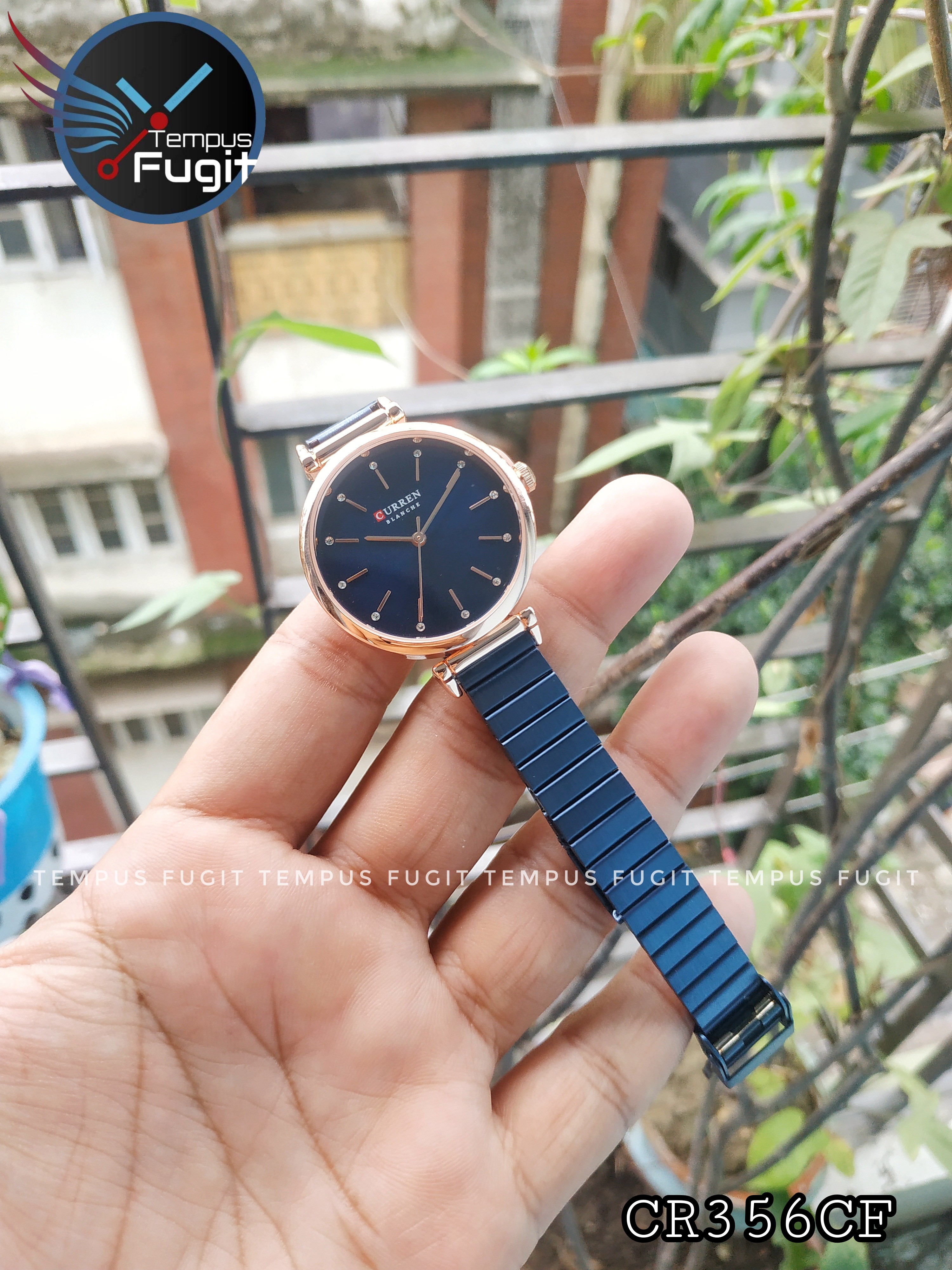 Curren 9081 Ladies Chain Watch- Blue Dial- Rose Golden Bezel- Blue Chain- TF Code CR356CF_img_6