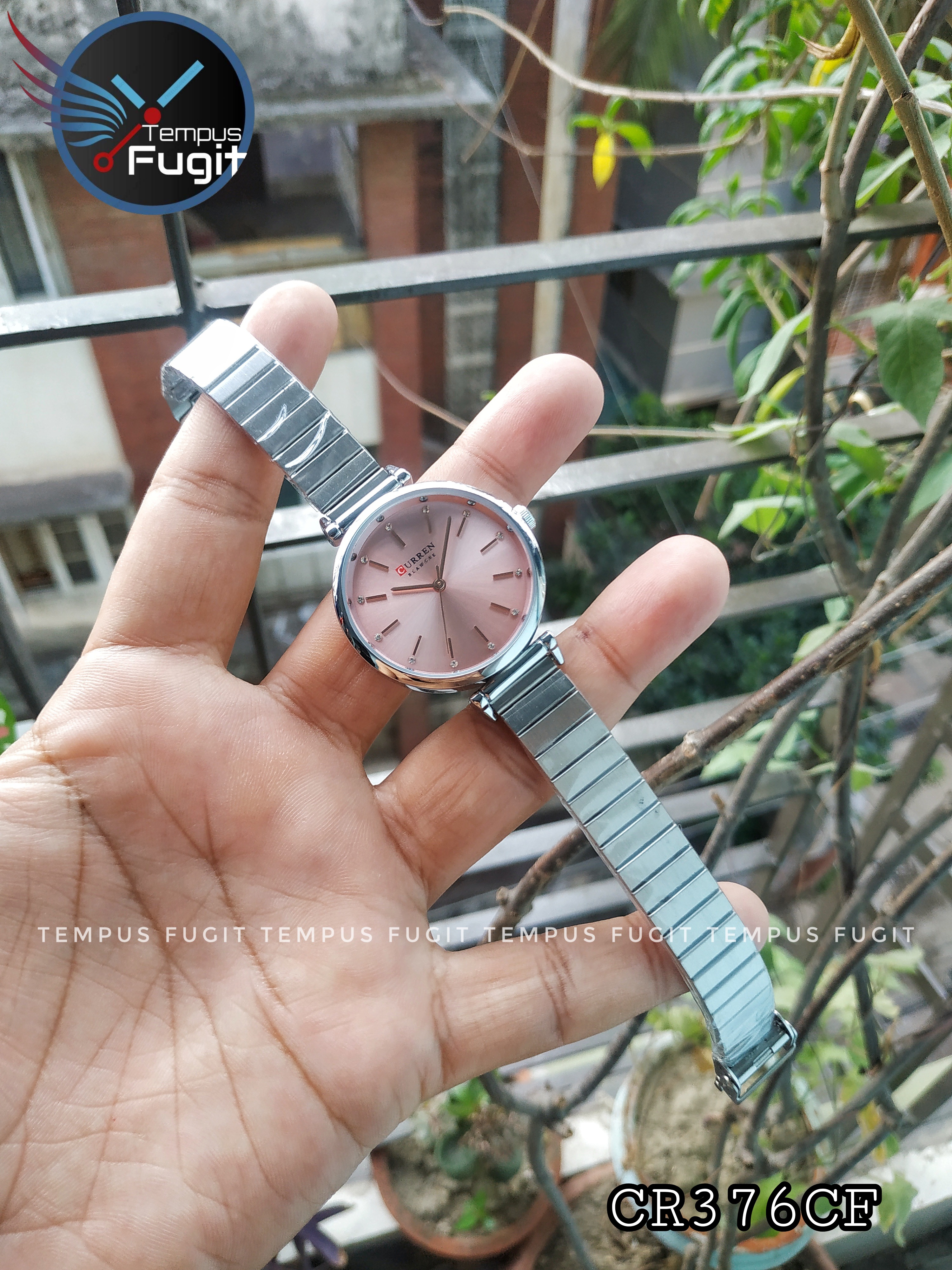 Curren 9081 Ladies Chain Watch- Pink Dial- Silver Bezel- Silver Chain- TF Code CR376CF_img_3