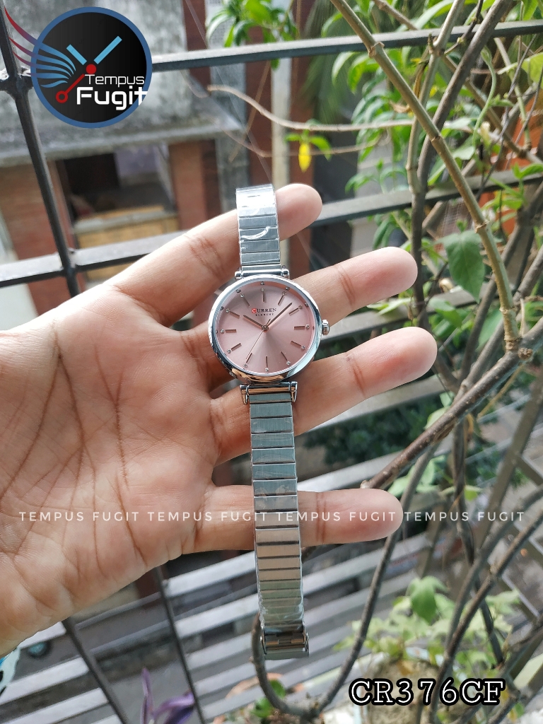 Curren 9081 Ladies Chain Watch- Pink Dial- Silver Bezel- Silver Chain- TF Code CR376CF_img_4