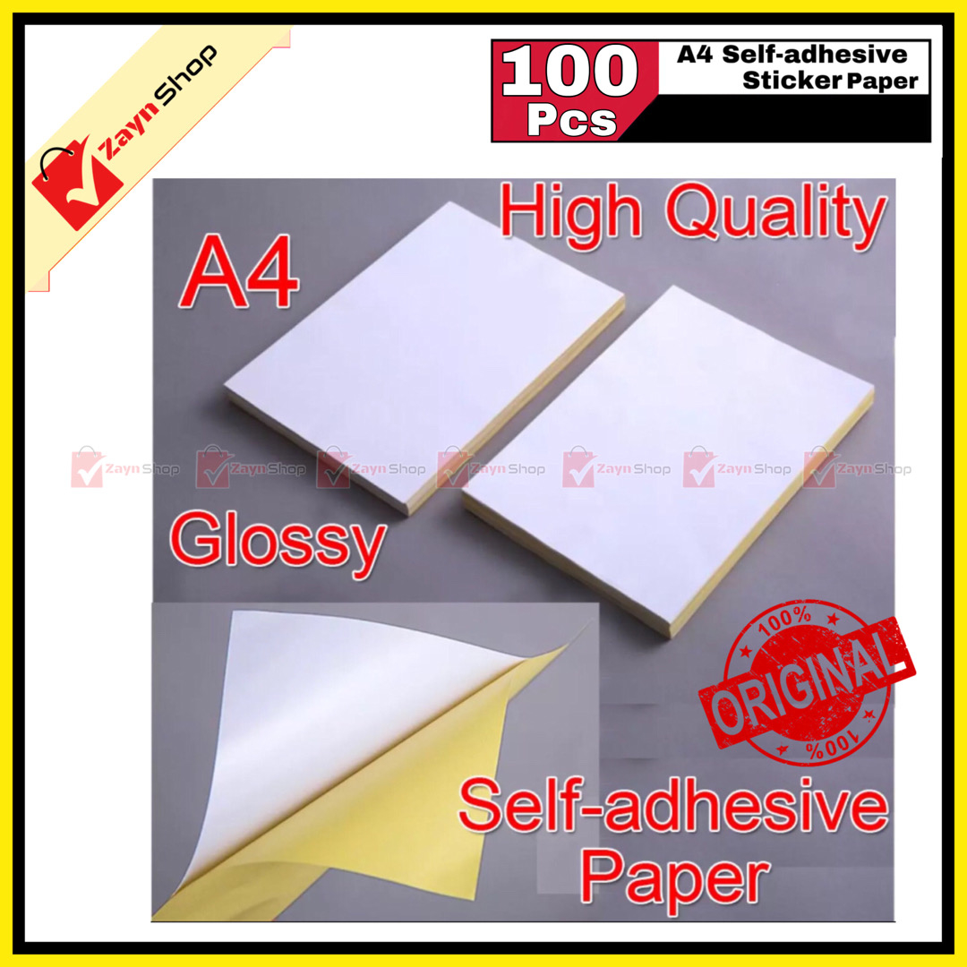 Sticker Paper Glossy A4 Size Pack of 100 pcs_img_0
