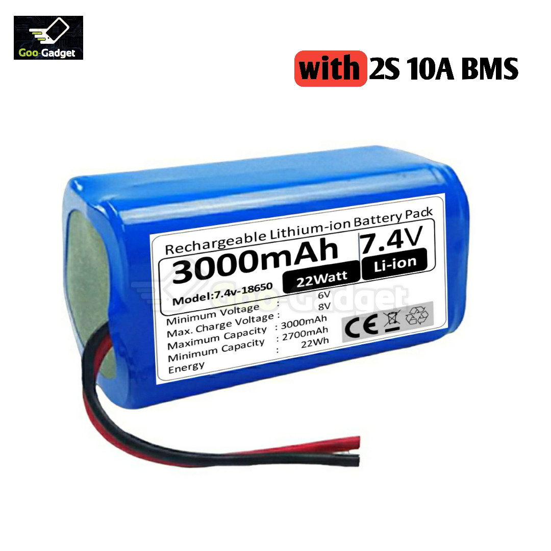 7.4V 3000mAh 18650 Lithium-Ion Battery Pack