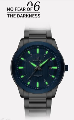 Naviforce 8029 Gents Chain Watch - Blue Dial- Blue Bezel- Silver Chain- TF Code NF813CM_img_8