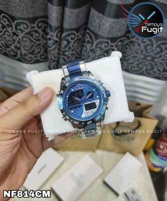 Naviforce 9171 Two Time Gents Chain Watch- Blue Dial - Blue Bezel- Blue+Silver Chain- TF Code NF814CM_img_11