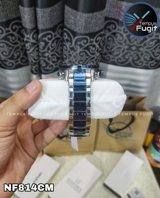 Naviforce 9171 Two Time Gents Chain Watch- Blue Dial - Blue Bezel- Blue+Silver Chain- TF Code NF814CM_img_15