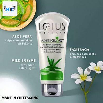 Lotus Herbals White glow 3 In 1 Deep Cleaning Skin Whitening Facial Foam_img_2