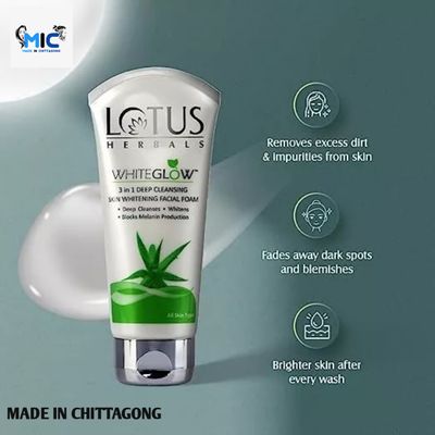 Lotus Herbals White glow 3 In 1 Deep Cleaning Skin Whitening Facial Foam_img_1