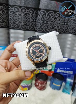 Naviforce 9166 Gents Chain Watch - Rose Golden+Black Dial- Rose Golden Bezel- Black Chain- TF Code NF790CM_img_12