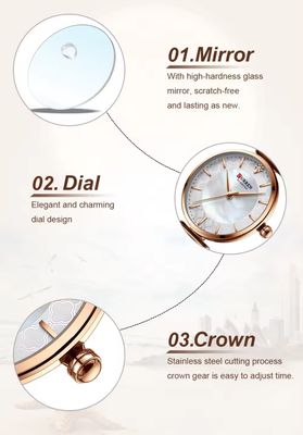 Curren 9072 Ladies Chain Watch- Shell White Dial- Rose Golden Bezel- Rose Golden Chain- TF Code CR306CF_img_6