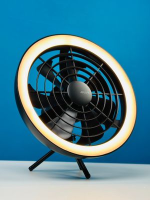 JISULIFE FA17 Rechargeable Fan with LED Light and Table Tripod- Black Color_img_2