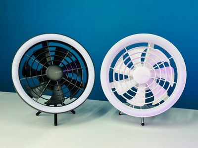 JISULIFE FA17 Rechargeable Fan with LED Light and Table Tripod- Black Color_img_3