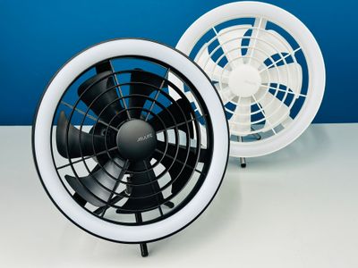 JISULIFE FA17 Rechargeable Fan with LED Light and Table Tripod- Black Color_img_4