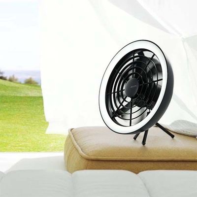 JISULIFE FA17 Rechargeable Fan with LED Light and Table Tripod- Black Color_img_6