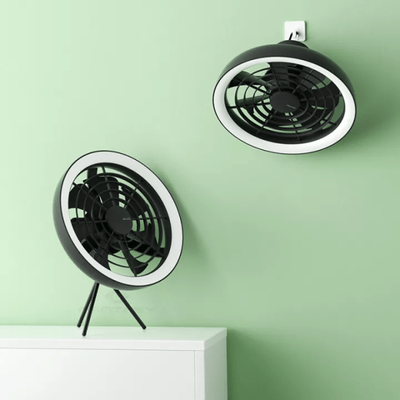 JISULIFE FA17 Rechargeable Fan with LED Light and Table Tripod- Black Color_img_7