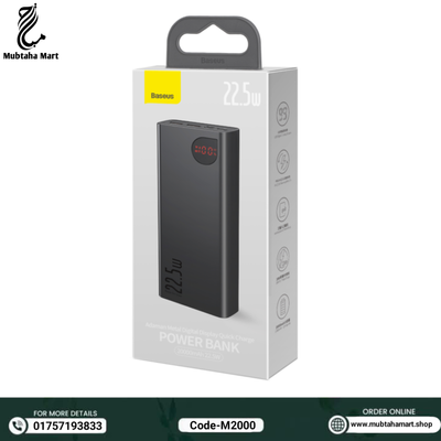 Baseus Adaman Metal Digital Display Quick Charge Power Bank 20000mAh 22.5W (PPAD000101)_img_0