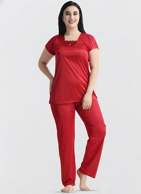 4 Part Premium Nightwear Combo ( Maroon)_img_3