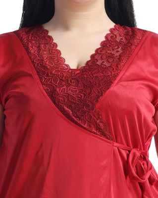 4 Part Premium Nightwear Combo ( Maroon)_img_5