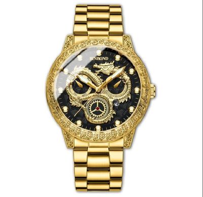 BINBOND B3030 Embossed Special Dragon Luminous Waterproof Quartz Watch For Men_img_1