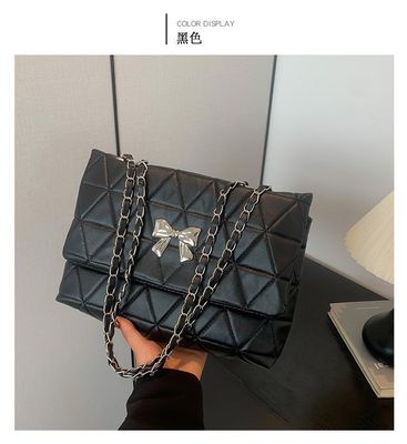 Fashion Tempertment Bow Shoulder Popular BagSize: 22*14*7.5 CmMaterial: PUBrand New - High Quality_img_2