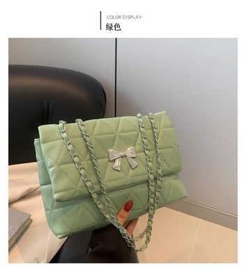 Fashion Tempertment Bow Shoulder Popular BagSize: 22*14*7.5 CmMaterial: PUBrand New - High Quality_img_5